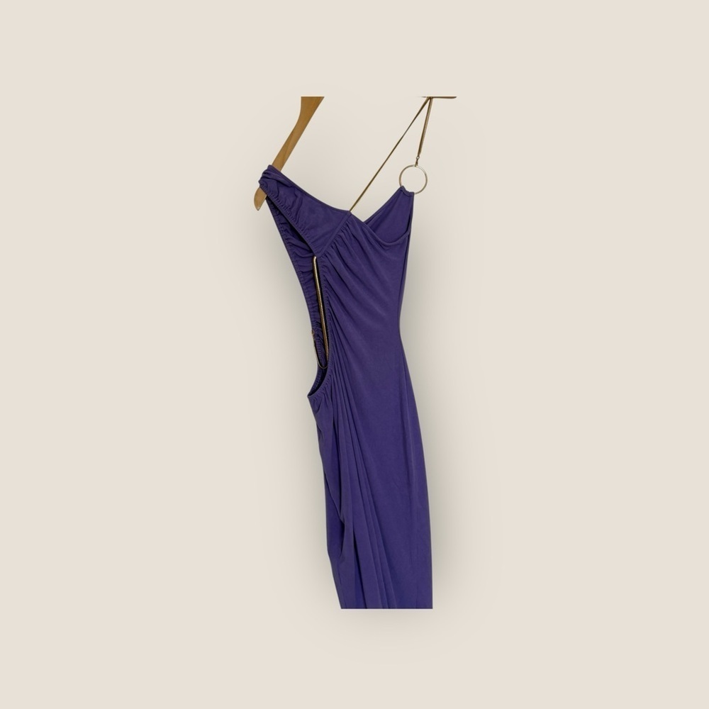 WhoWhatWear | Gold & Purple Cutout Ruched Dress | Size L - Picture 11 of 12
